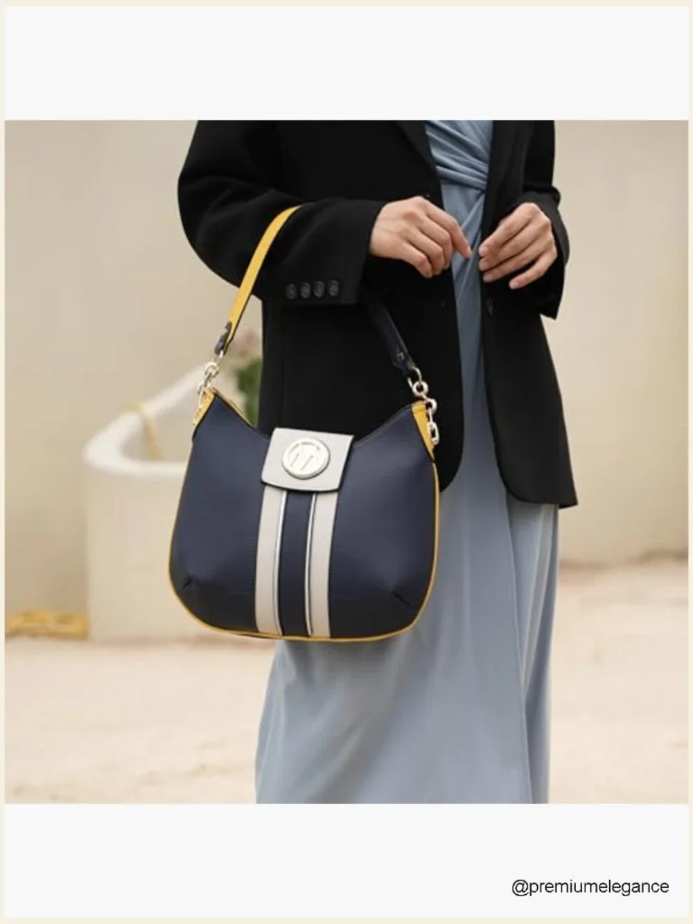 Hobo Bag Set with Wristlet Wallet - Vegan Leather Top Handle Shoulder
